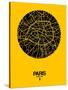 Paris Street Map Yellow-NaxArt-Stretched Canvas