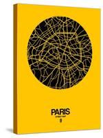 Paris Street Map Yellow-NaxArt-Stretched Canvas