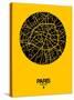 Paris Street Map Yellow-NaxArt-Stretched Canvas