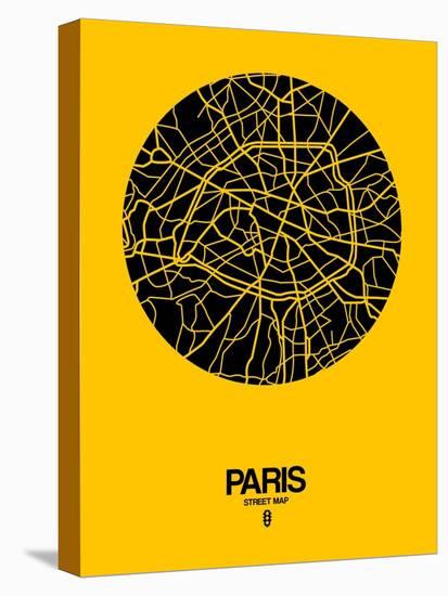 Paris Street Map Yellow-NaxArt-Stretched Canvas