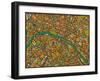 Paris Street Map-Jazzberry Blue-Framed Art Print