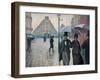 Paris Street; Rainy Day, 1877, by Gustave Caillebotte, 1848-1895, French painting,-Gustave Caillebotte-Framed Art Print