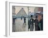 Paris Street; Rainy Day, 1877, by Gustave Caillebotte, 1848-1895, French painting,-Gustave Caillebotte-Framed Art Print