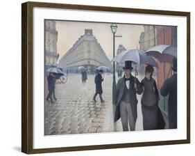 Paris Street; Rainy Day, 1877-Gustave Caillebotte-Framed Giclee Print