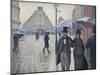 Paris Street; Rainy Day, 1877-Gustave Caillebotte-Mounted Giclee Print