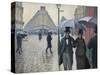 Paris Street, Rainy Day, 1877-Gustave Caillebotte-Stretched Canvas