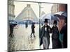 'Paris Street; Rainy Day', 1877-Gustave Caillebotte-Mounted Giclee Print
