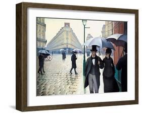 'Paris Street; Rainy Day', 1877-Gustave Caillebotte-Framed Giclee Print