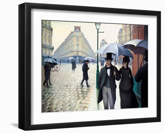 'Paris Street; Rainy Day', 1877-Gustave Caillebotte-Framed Giclee Print