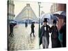 'Paris Street; Rainy Day', 1877-Gustave Caillebotte-Stretched Canvas