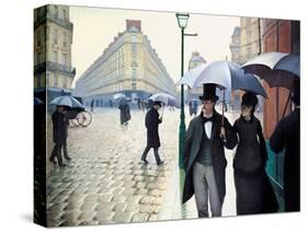 'Paris Street; Rainy Day', 1877-Gustave Caillebotte-Stretched Canvas