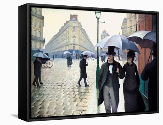 'Paris Street; Rainy Day', 1877-Gustave Caillebotte-Framed Stretched Canvas