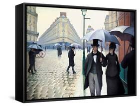 'Paris Street; Rainy Day', 1877-Gustave Caillebotte-Framed Stretched Canvas