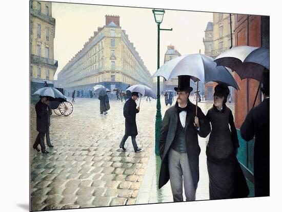 'Paris Street; Rainy Day', 1877-Gustave Caillebotte-Mounted Giclee Print