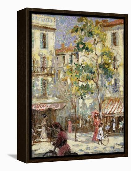 Paris Street Scene-Joseph Alfred Terry-Framed Stretched Canvas