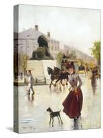 Paris Street Scene-Francis Garat-Stretched Canvas