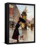 Paris Street Scene-Francis Garat-Framed Stretched Canvas