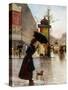 Paris Street Scene-Francis Garat-Stretched Canvas