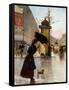 Paris Street Scene-Francis Garat-Framed Stretched Canvas