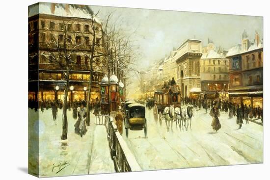 Paris Street Scene-Fausto Giusto-Stretched Canvas