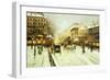 Paris Street Scene-Fausto Giusto-Framed Premium Giclee Print