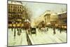 Paris Street Scene-Fausto Giusto-Mounted Premium Giclee Print