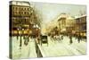 Paris Street Scene-Fausto Giusto-Stretched Canvas