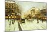 Paris Street Scene-Fausto Giusto-Mounted Giclee Print
