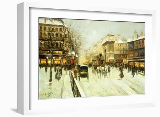 Paris Street Scene-Fausto Giusto-Framed Giclee Print