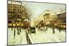 Paris Street Scene-Fausto Giusto-Mounted Giclee Print