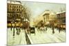 Paris Street Scene-Fausto Giusto-Mounted Giclee Print