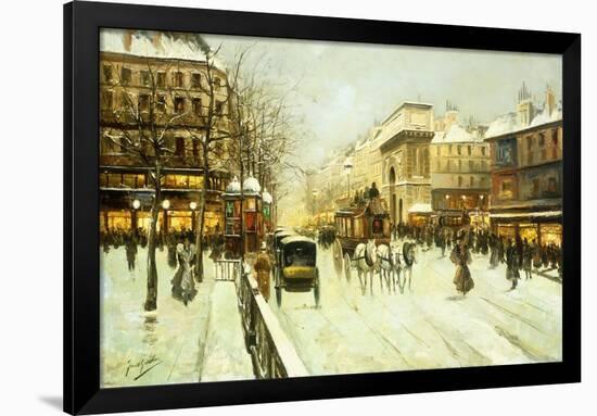 Paris Street Scene-Fausto Giusto-Framed Giclee Print