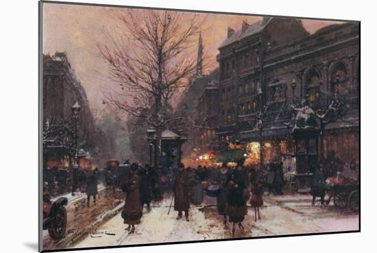 Paris, Street, Snow 1925-null-Mounted Art Print