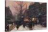 Paris, Street, Snow 1925-null-Stretched Canvas