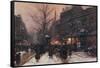 Paris, Street, Snow 1925-null-Framed Stretched Canvas