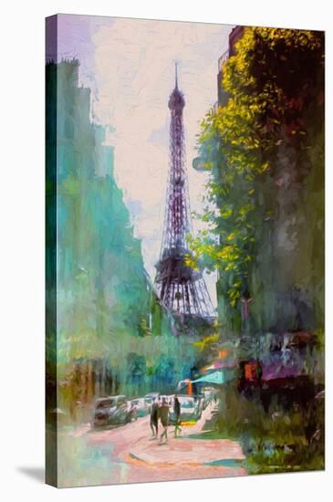 Paris Street-John Rivera-Stretched Canvas