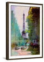 Paris Street-John Rivera-Framed Art Print