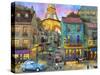 Paris Streets-Dominic Davison-Stretched Canvas