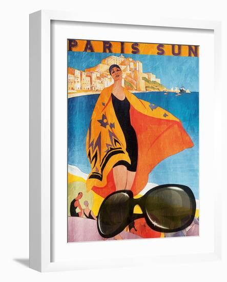 Paris Sun-Jace Grey-Framed Art Print