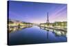 Paris sunrise on the Seine-Philippe Manguin-Stretched Canvas