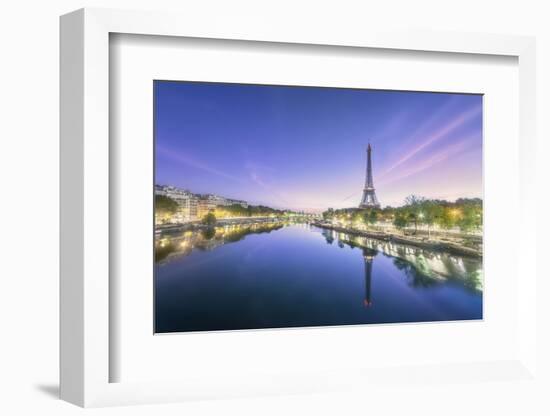 Paris sunrise on the Seine-Philippe Manguin-Framed Photographic Print