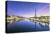 Paris sunrise on the Seine-Philippe Manguin-Stretched Canvas