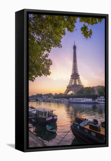 Paris sunrise-Philippe Manguin-Framed Stretched Canvas