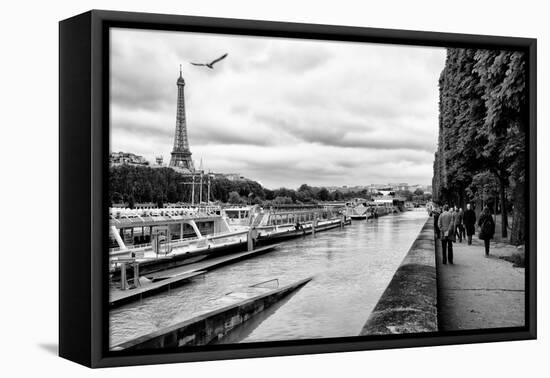 Paris sur Seine Collection - Banks of the Seine-Philippe Hugonnard-Framed Stretched Canvas