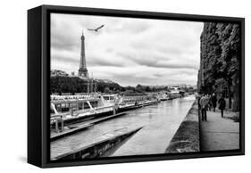 Paris sur Seine Collection - Banks of the Seine-Philippe Hugonnard-Framed Stretched Canvas