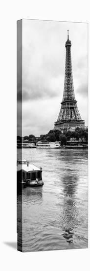 Paris sur Seine Collection - Barges along River Seine with Eiffel Tower I-Philippe Hugonnard-Stretched Canvas