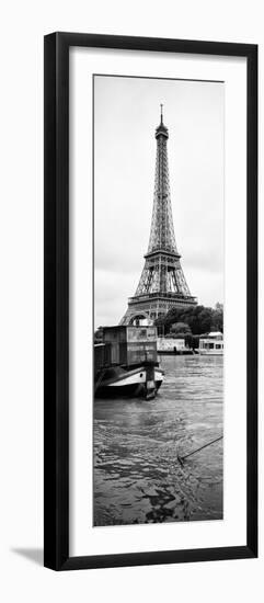 Paris sur Seine Collection - Barges along River Seine with Eiffel Tower V-Philippe Hugonnard-Framed Photographic Print