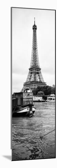 Paris sur Seine Collection - Barges along River Seine with Eiffel Tower V-Philippe Hugonnard-Mounted Photographic Print
