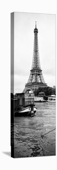 Paris sur Seine Collection - Barges along River Seine with Eiffel Tower V-Philippe Hugonnard-Stretched Canvas