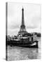 Paris sur Seine Collection - Barges along River Seine with Eiffel Tower VI-Philippe Hugonnard-Stretched Canvas